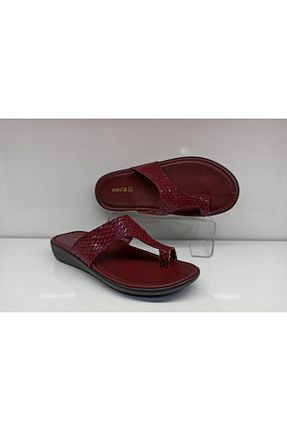 دمپائی زرشکی زنانه چرم لاکی Muya - کد 89523271