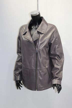 کاپشن طوسی زنانه رگولار Metins Leather - کد 88601299