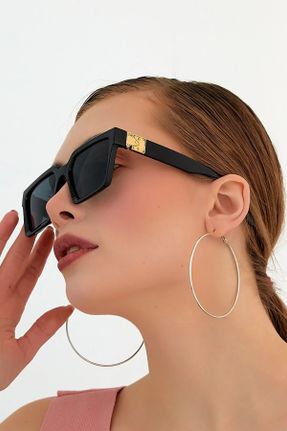 عینک آفتابی مشکی زنانه 54 UV400 مات هندسی کد 682602775