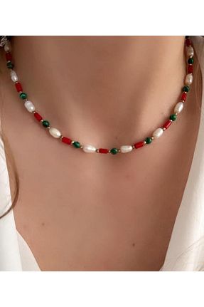 گردنبند نقره سبز زنانه 925 عیار Serline Desing - کد 682737725