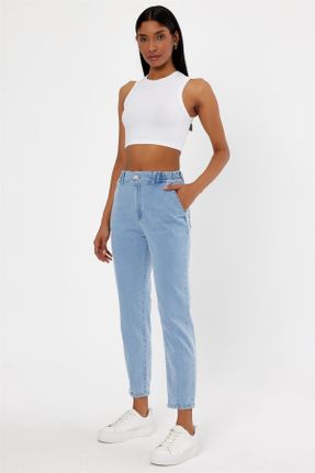 شلوار جین آبی زنانه پاچه تنگ فاق بلند جوان بلند کد 682910209