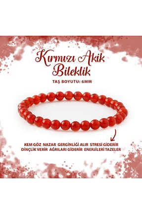 دستبند جواهر قرمز زنانه سنگ طبیعی Deniz Doğal Taş - کد 682923913