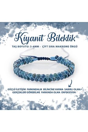 دستبند جواهر آبی زنانه سنگ طبیعی Deniz Doğal Taş - کد 682924073