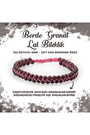 دستبند جواهر زرشکی زنانه سنگ طبیعی Deniz Doğal Taş - کد 682924338