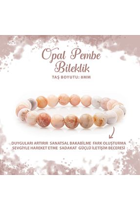 دستبند جواهر صورتی زنانه سنگ طبیعی Deniz Doğal Taş - کد 682924490