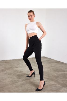 شلوار جین مشکی زنانه فاق بلند اسلیم جوان استاندارد کد 682901422