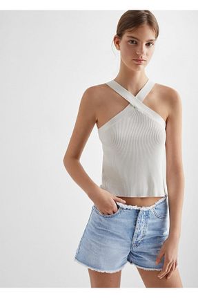 شلوارک و برمودا سایز بزرگ سرمه ای زنانه فاق نرمال MANGO Teen - کد 655491410