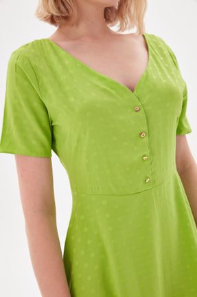 لباس سبز زنانه بافتنی آستین-کوتاه کد 682923640