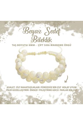 دستبند جواهر سفید زنانه سنگ طبیعی Deniz Doğal Taş - کد 682924171