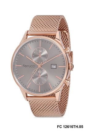 ساعت مچی صورتی مردانه 46-50 میلی متر Ferrucci - کد 682931329