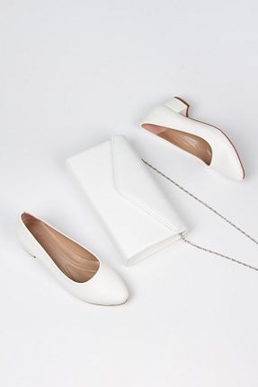کفش پاشنه بلند کلاسیک سفید زنانه چرم مصنوعی Lumis Shoes - کد 682958914