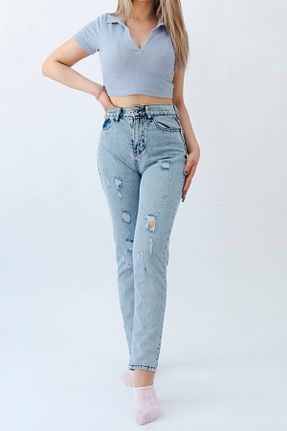 شلوار آبی زنانه پارچه HACKER DENIM - کد 342958699