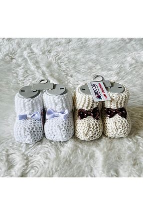 پاپوش سفید بچه گانه پشم anne dokunuşu gibi KUZUM BEBE - کد 682287534