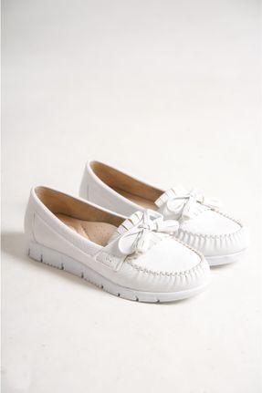 کفش لوفر سفید زنانه پاشنه کوتاه ( 4 - 1 cm ) کد 682325451