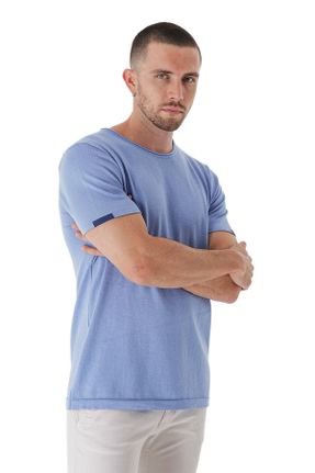 تی شرت آبی مردانه رگولار یقه گرد کد 682341490