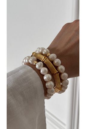 دستبند مروارید سفید مروارید آب شیرین Vi store - کد 682448710