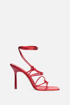 کفش پاشنه بلند کلاسیک قرمز زنانه پاشنه نازک پاشنه بلند ( +10 cm) چرم مصنوعی کد 682783171
