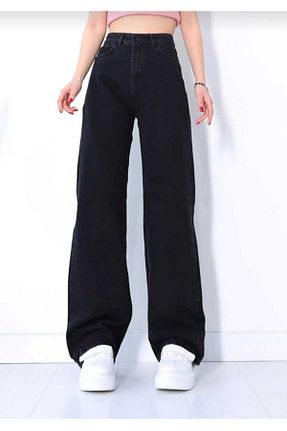 شلوار جین مشکی زنانه پاچه پهن Viola Black Jeans - کد 682917444
