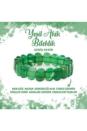 دستبند جواهر سبز زنانه سنگ طبیعی Deniz Doğal Taş - کد 682924153