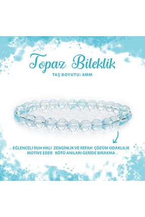 دستبند جواهر آبی زنانه سنگ طبیعی Deniz Doğal Taş - کد 682924500