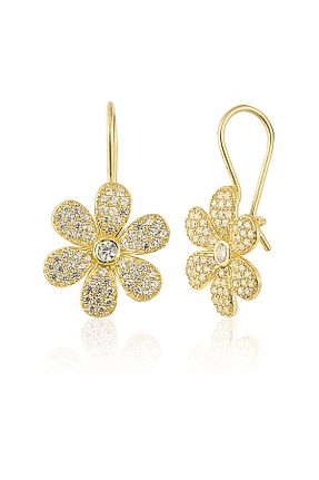گوشواره نقره طلائی زنانه 925 عیار Zanaatsilver - کد 682974094