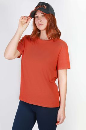تی شرت نارنجی زنانه رگولار یقه گرد کد 683019394