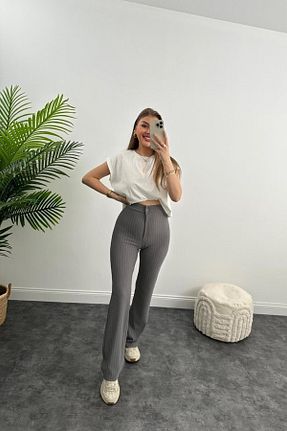 شلوار طوسی زنانه پنبه - پلی استر - الاستین Winmoda34 - کد 683038548