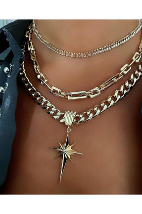 گردنبند جواهر طلائی زنانه برنجی iliyada - کد 683225620