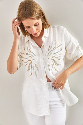 پیراهن سفید زنانه رگولار Bianco Lucci - کد 683411641