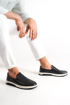 کفش کژوال مشکی مردانه چرم خالص Deripabuc - کد 679772043