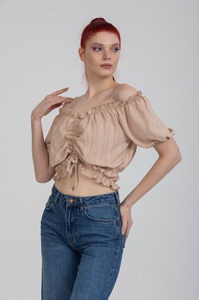 بلوز بژ زنانه ساده Maxi modena - کد 683471333