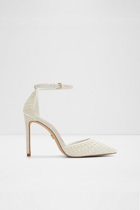کفش پاشنه بلند کلاسیک سفید زنانه پارچه Aldo - کد 683327414