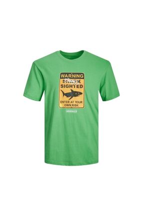 تی شرت سبز مردانه رگولار یقه خدمه تکی کد 683462109