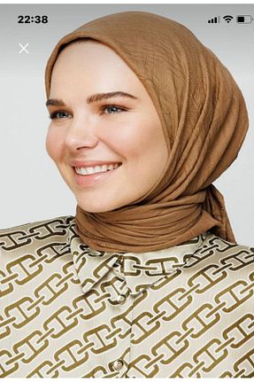روسری طلائی پنبه ای Nilbutik - کد 683599184