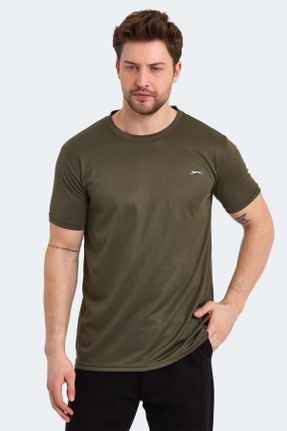 تی شرت خاکی مردانه رگولار یقه گرد پلی استر تکی کد 683607662