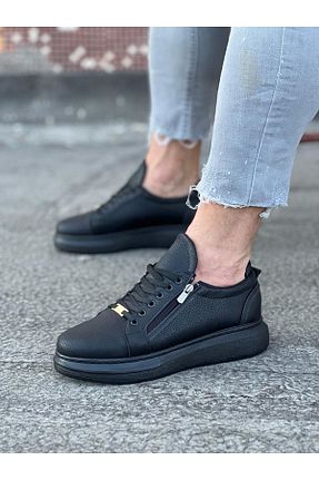 کفش اسنیکر مشکی مردانه بند دار WG Fashion - کد 683758111