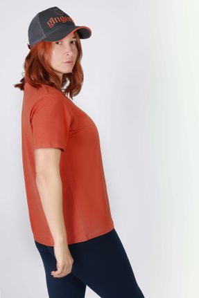 تی شرت نارنجی زنانه رگولار یقه گرد کد 683019394