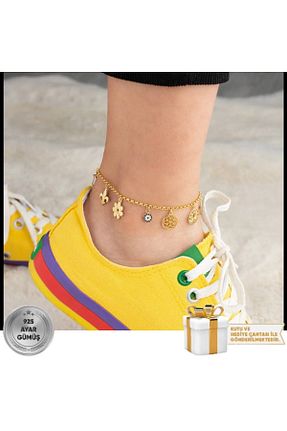 دستبند نقره طلائی زنانه 925 عیار Gümüşistan - کد 358483501