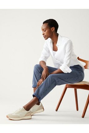 شلوار سرمه ای زنانه پنبه ای Marks & Spencer - کد 666760595