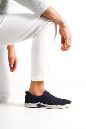 کفش کژوال سرمه ای مردانه چرم طبیعی پاشنه کوتاه ( 4 - 1 cm ) پاشنه ساده کد 671977317