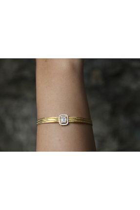 دستبند نقره طلائی زنانه 925 عیار Altuntaş Gold&Silver - کد 192986203