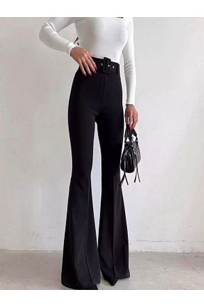 شلوار پارچه ای مشکی زنانه بلند Queens - کد 684160690