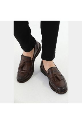 کفش کلاسیک قهوه ای مردانه چرم طبیعی پاشنه کوتاه ( 4 - 1 cm ) پاشنه ساده کد 467438259