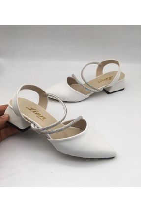 کفش مجلسی سفید زنانه پاشنه کوتاه ( 4 - 1 cm ) پاشنه ضخیم کد 358952658