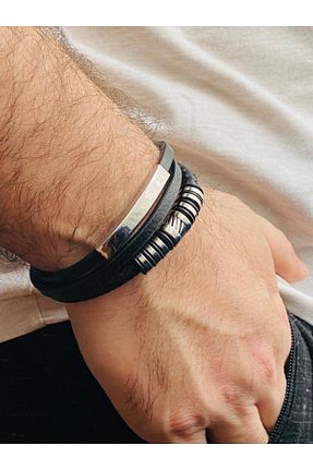 دستبند استیل (فولاد) مشکی مردانه استیل (فولاد) Besito Aksesuar - کد 684623960
