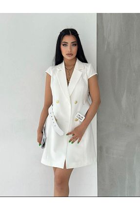لباس سفید زنانه بافتنی pembekurdelem - کد 684744106
