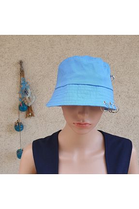 کلاه آبی زنانه پنبه ای Ororabutik - کد 344714834