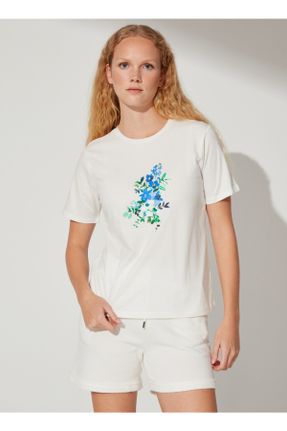 تی شرت نباتی زنانه یقه گرد کد 685205380