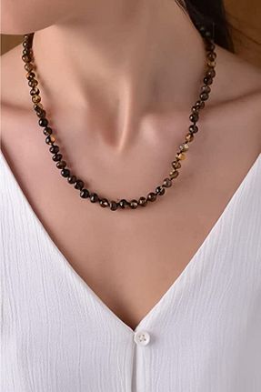 گردنبند جواهر طوسی زنانه سنگ Amberistan - کد 473163880