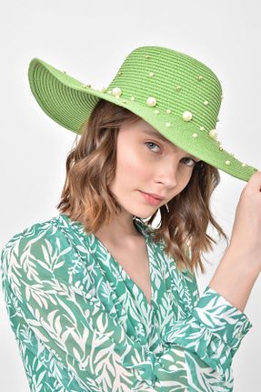کلاه سبز زنانه حصیر Saria Moda - کد 684075216